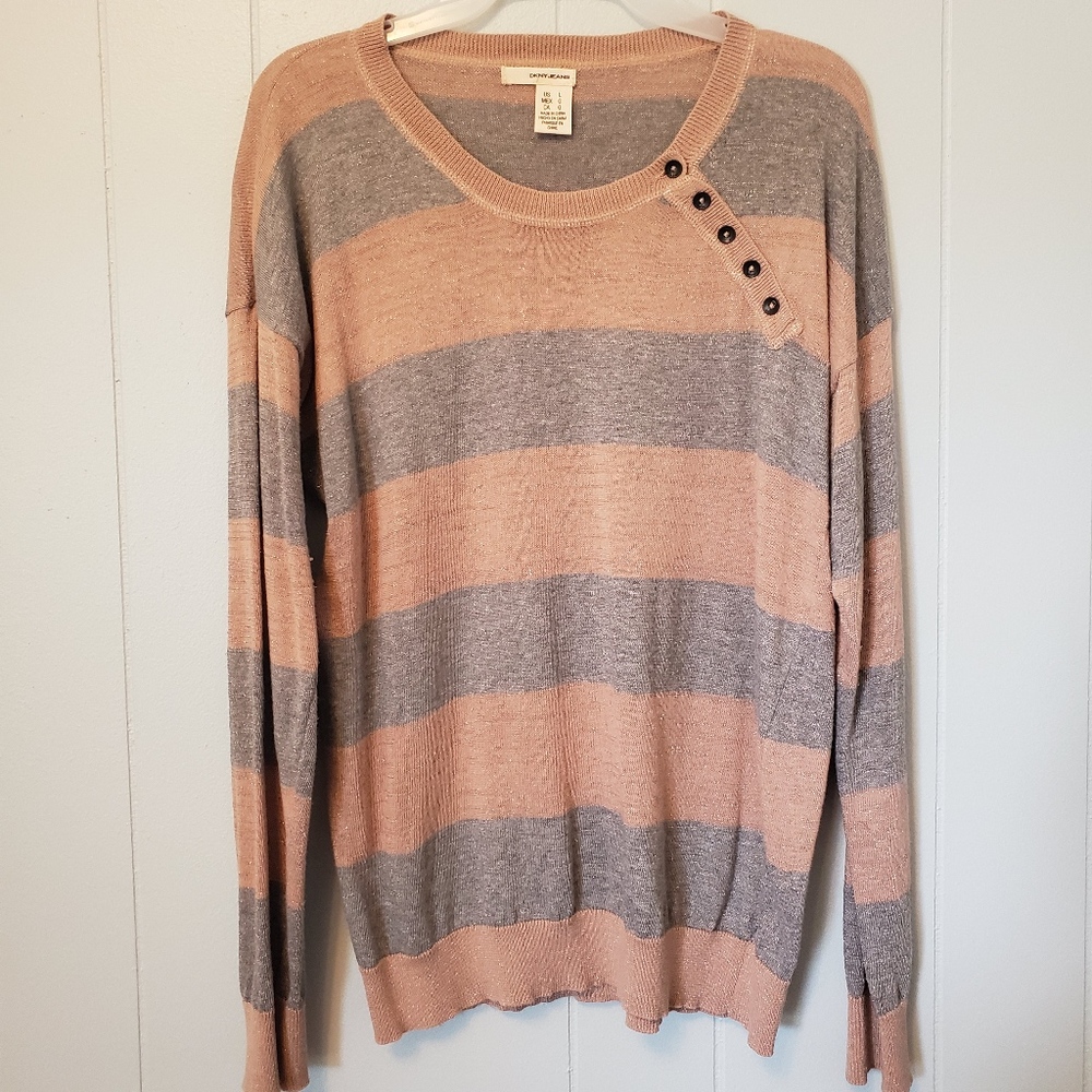 DKNY Jeans | Shimmer Striped Sweater